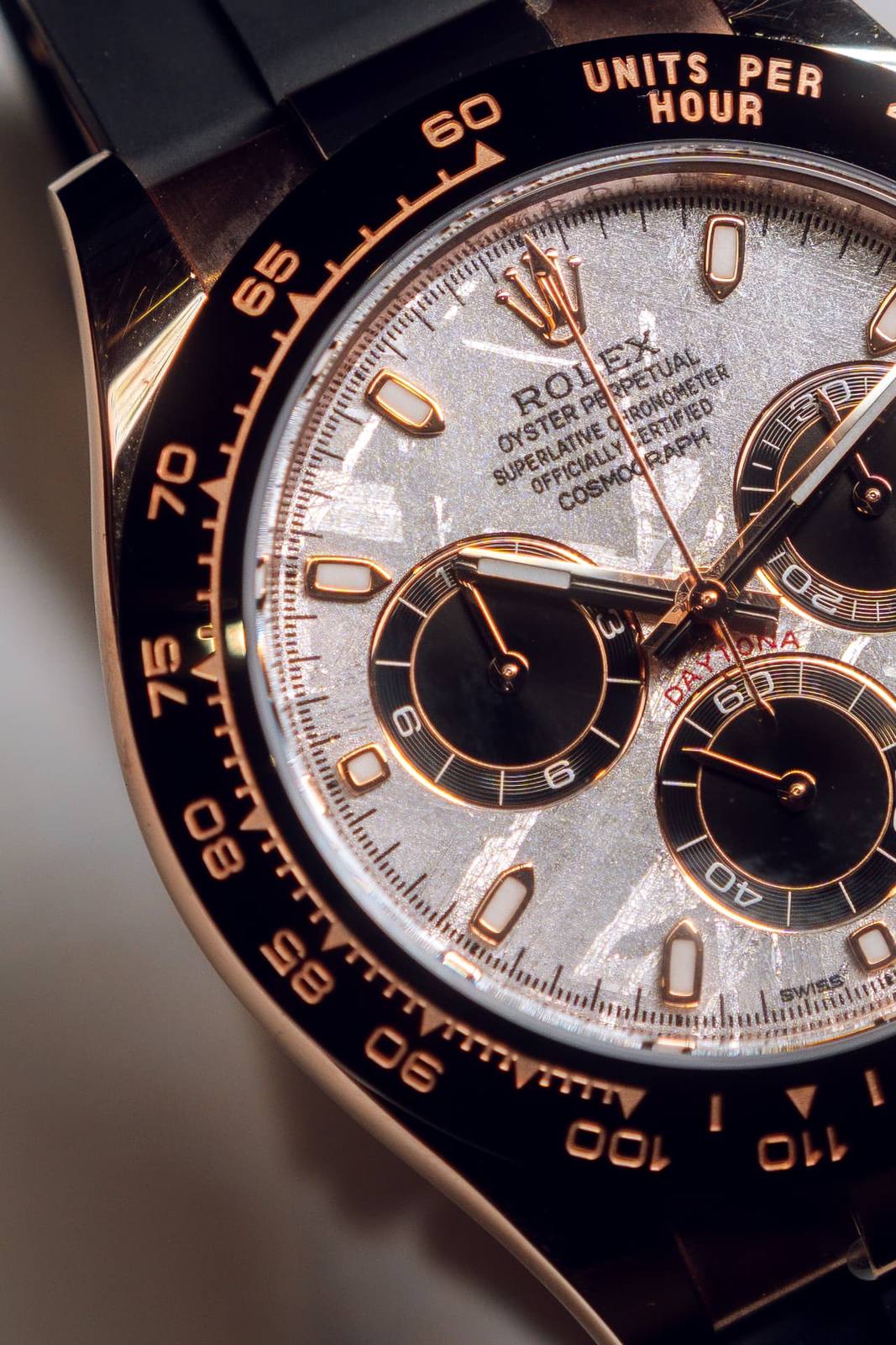 Rolex Daytona with meteorite dial in Everose gold