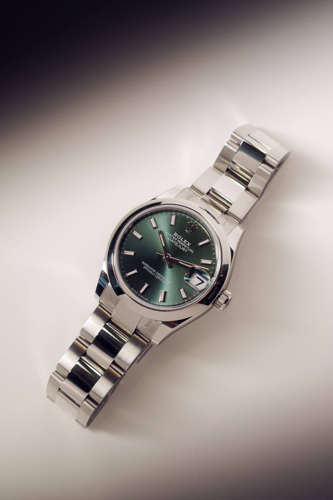 Rolex Datejust 31 with mint green dial on an Oyster bracelet